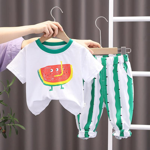 Watermelon Baby Summer Suit Short Sleeve Two Piece Set